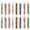 16Pcs 8 Styles Natural Mixed Gemstone & Electroplated Synthetic Non-magnetic Hematite Heishi Beaded Pendants PALLOY-GA00027-1