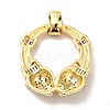 Brass Clear Cubic Zirconia Pendants KK-H433-41B-G-2