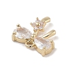 Brass Pave Clear Cubic Zirconia Charms KK-Z061-17G-2