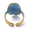 Ion Plating(IP) 304 Stainless Steel Vortex Open Cuff Ring for Women RJEW-M149-17RC-2