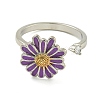 Daisy Enamel Rotatable Cuff Rings for Women RJEW-M016-05P-3
