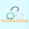 9Pcs 3 Colors Round Natural Gemstone Beads Stretch Bracelets BJEW-FS00017-4