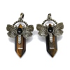 Natural Tiger Eye Faceted Pointed Bullet Big Pendants G-Q165-01AS-02-1