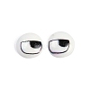 White and Black Flat Round Cartoon Resin Cabochons LS-CRES-Q009-01C-1