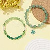 2Pcs 2 Style Natural Green Aventurine & Glass Beaded Stretch Bracelets Set BJEW-TA00318-5