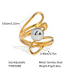 European Style Hollow Design Stainless Steel Beaded Adjustable Open Cuff Rings LS-ZU9443-3-1