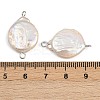 Natural Freshwater Pearl Keshi Pearl Flat Round Connector Charms STAS-D378-12P-3