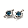 304 Stainless Steel Single Rhinestone Connector Charms STAS-E194-13P-02-3