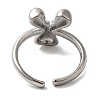 Initials Brass Open Cuff Ring for Women RJEW-N046-02Y-P-3