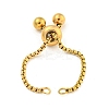 Adjustable 304 Stainless Steel Box Chain Slider Bracelet Making MAK-L038-001G-02-2