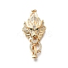 Brass Micro Pave Cubic Zirconia Fold Over Clasps KK-M318-25G-1