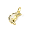 Brass Micro Pave Clear Cubic Zirconia Pendants KK-E111-46G-04-2