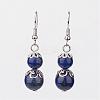 Lapis Lazuli Dangle Earrings EJEW-JE02206-03-1