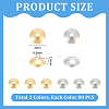 160Pcs 2 Colors 304 Stainless Steel Bead Caps STAS-UN0061-26-3