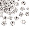 5-Petal Brass Micro Pave Clear Cubic Zirconia Bead Caps X-ZIRC-P001-31P-1