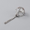 Anti-Tarnish Sterling Silver Flower Pendant Blank for Irregular Gemstone Cabochon Pendant Settings FIND-WH0417-59P-2