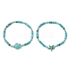 2Pcs Natural Magnesite & Dyed Synthetic Turquoise Beads Stretch Bracelets for Women BJEW-JB13217-2