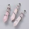 Natural Rose Quartz Big Pointed Pendants G-F696-B13-1