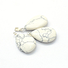 Teardrop Natural Howlite Pendants LS-G-Q368-19-2