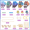 DIY Imitation Leather & Synthetic Moonstone Butterfly Dangle Earring Making Kits DIY-SC0026-33-2