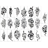 20Pcs 20 Styles Removable Temporary Water Proof Tattoos Paper Stickers DIY-CP0012-48A-1