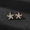 Brass Micro Pave Cubic Zirconia Stud Earrings for Women EJEW-F418-20G-1