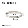 304 Stainless Steel Pave Cubic Zirconia Bangles FS-WG09E60-38-1