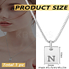 1Pc Stainless Steel Letter Rectangle Pendant Necklaces NJEW-LP0001-34N-P-2
