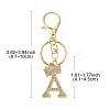 Golden Alloy Rhinestone Keychain KEYC-YW00105-01-3