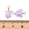 Electroplate Glass Butterfly Charms STAS-N110-12G-3