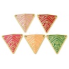 Rack Plating Brass Enamel Triangle Connector Charms KK-G515-09G-1