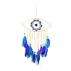 Iron Woven Web/Net with Feather Pendant Decorations AJEW-B016-07B-1