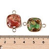 Brass Pave Natural Imperial Jasper Connector Charms KK-R214-08KCG-3