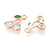 Brass Micro Pave Cubic Zirconia Pendants KK-T074-70KCG-01-2