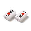 Spray Painted Opaque Acrylic Beads OACR-G029-01-2
