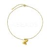 Ion Plating(IP) Initial Letter 304 Stainless Steel Pendant Necklace NJEW-R265-05G-Z-2