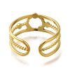 Ion Plating(IP) 304 Stainless Steel Open Cuff Ring Components RJEW-U017-08G-3