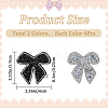 8Pcs 2 Colors Bowknot Hotfix Rhinestone Iron on Patches Appliques DIY-CP0009-66-2