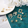  Jewelry 16Pcs 8 Style Brass Stud Earring Findings DIY-PJ0001-36-7