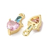 Brass Micro Pave Cubic Zirconia Charms KK-F872-22G-2