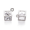Brass Micro Pave Cubic Zirconia Charms KK-N264-02B-P-2