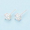 925 Sterling Silver & Clear Cubic Zirconia Stud Earrings STER-T008-70S-02-1