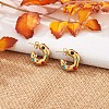 Cubic Zirconia C-shape Stud Earrings JE944B-5