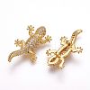 Brass Micro Pave Cubic Zirconia Beads ZIRC-F054-10G-1