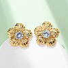 304 Stainless Steel Rhinestone Stud Earrings EJEW-R027-03G-2