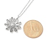 304 Stainless Steel Sunflower Pendant Cable Chain Necklaces for Women NJEW-R011-02P-5