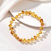 Natural Amber Beads Stretch Bracelets for Women BJEW-JB13294-1