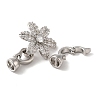 Brass Pave Clear Cubic Zirconia Fold Over Clasps KK-M243-15P-3