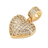 Brass Micro Pave Cubic Zirconia European Dangle Charms KK-K408-55G-3