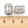 Rack Plating Brass Micro Pave Cubic Zirconia European Beads LS-KK-F089-31P-08-3
